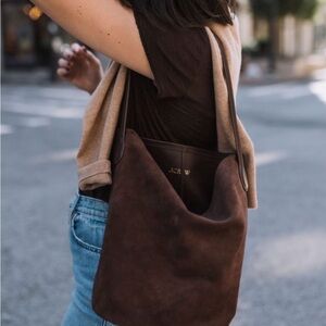J Crew Berkeley half suede half leather bucket bag